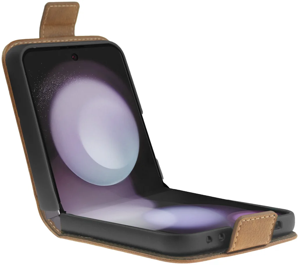 Rosso Element Samsung Galaxy Z Flip 5 Hoesje Book Case Wallet Bruin afbeelding 3