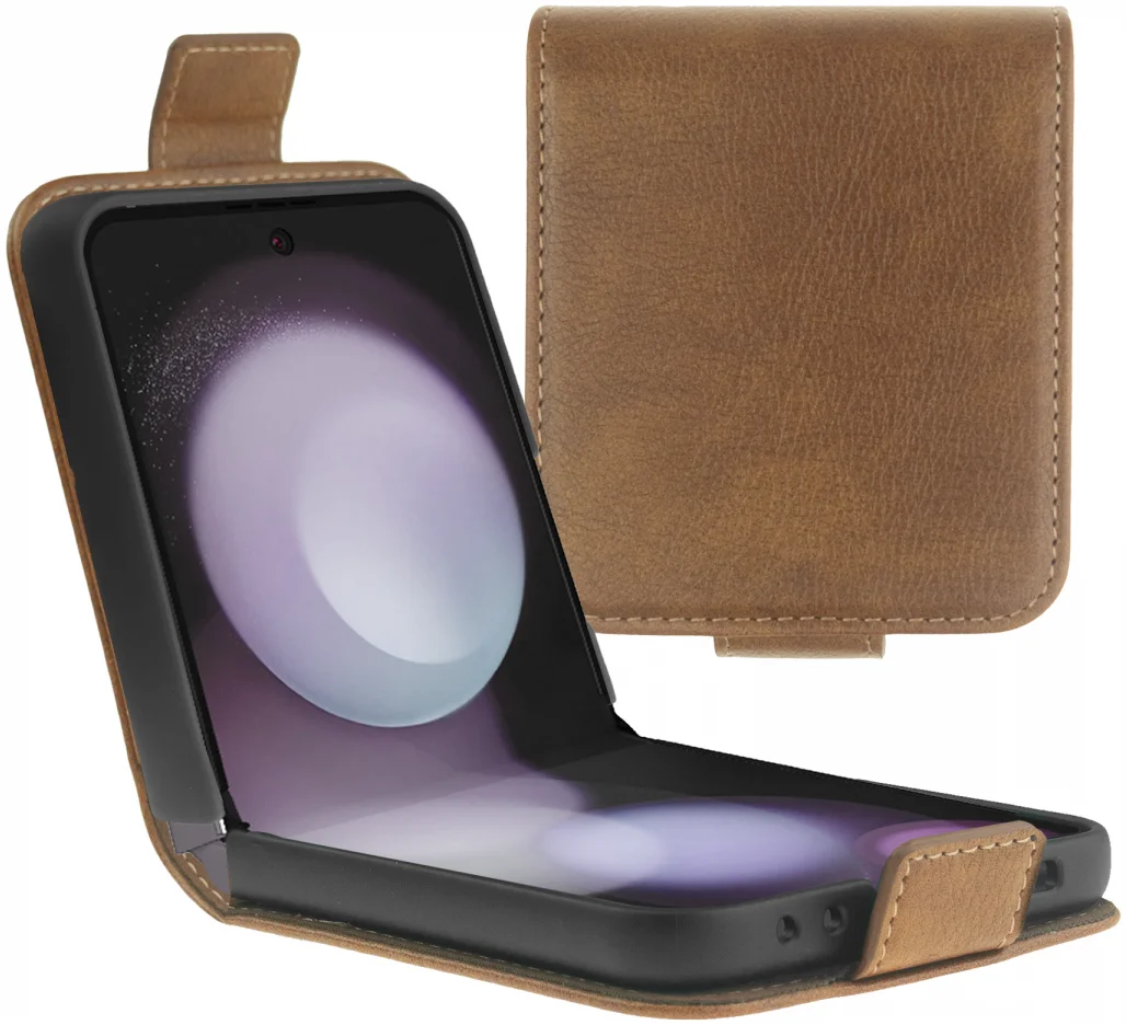 Rosso Element Samsung Galaxy Z Flip 5 Hoesje Book Case Wallet Bruin afbeelding 1