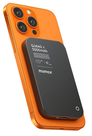 Momax 5.000 mAh Draadloze Powerbank met MagSafe Compact Zwart afbeelding 1