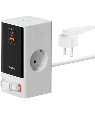 Baseus GaN 65W Fast Charge Laadstation met AC/USB-C/USB-A Wit Opladers