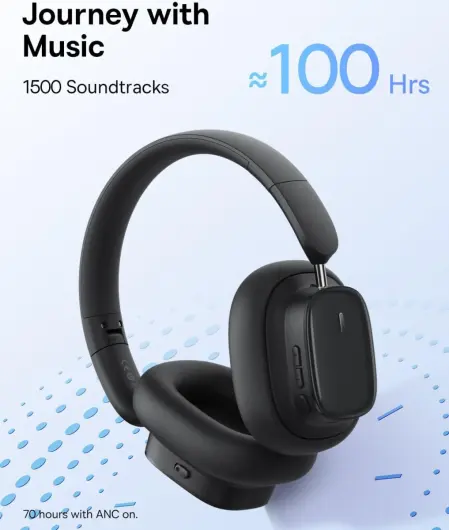Baseus Bowie H1i Noise Cancelling Draadloze Koptelefoon ANC Zwart afbeelding 8