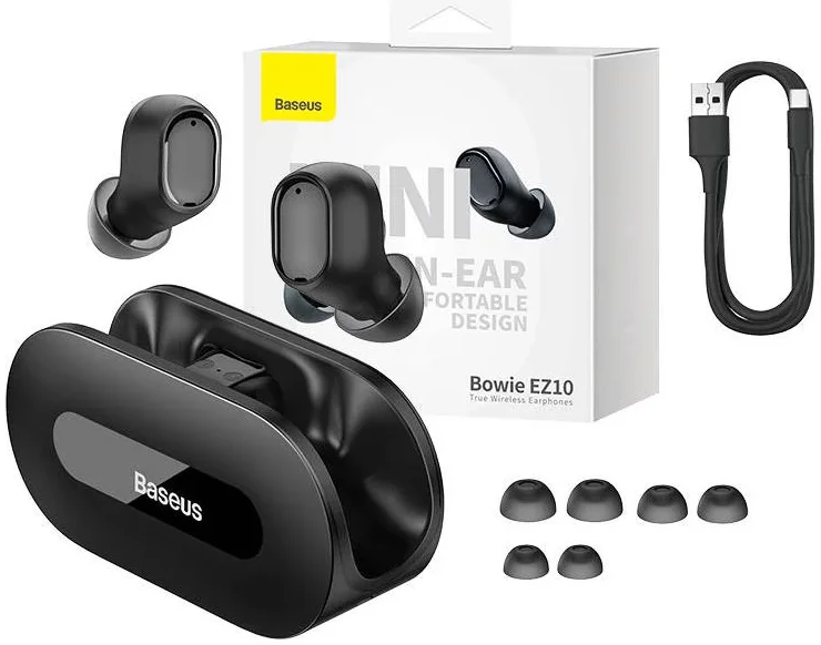 Baseus Bowie EZ10 Bluetooth Headset Draadloze Oordopjes Zwart afbeelding 6