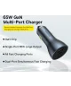 Baseus GaN USB/USB-C Auto Snellader 65W met Power Delivery Grijs