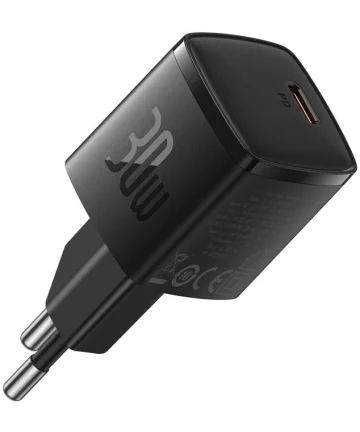Baseus GaN5 30W Compacte Snellader USB-C PD Zwart Opladers
