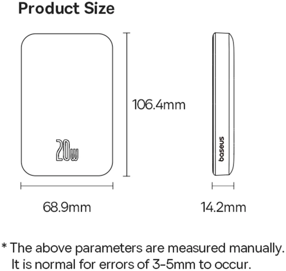 Baseus Mini 5.000 mAh Powerbank Compact Met MagSafe Paars 20W afbeelding 13