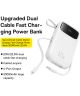 Baseus 20.000 mAh Powerbank met Ingebouwde USB-C/Lightning Kabel Wit
