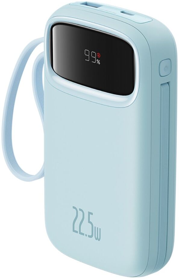 Baseus 10.000 mAh Powerbank met Ingebouwde USB-C/Lightning Kabel Blauw afbeelding 1