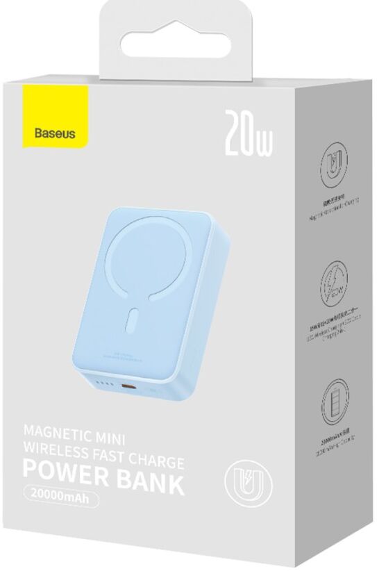 Baseus 20.000 mAh Powerbank Fast Charge met MagSafe Blauw 20W afbeelding 12