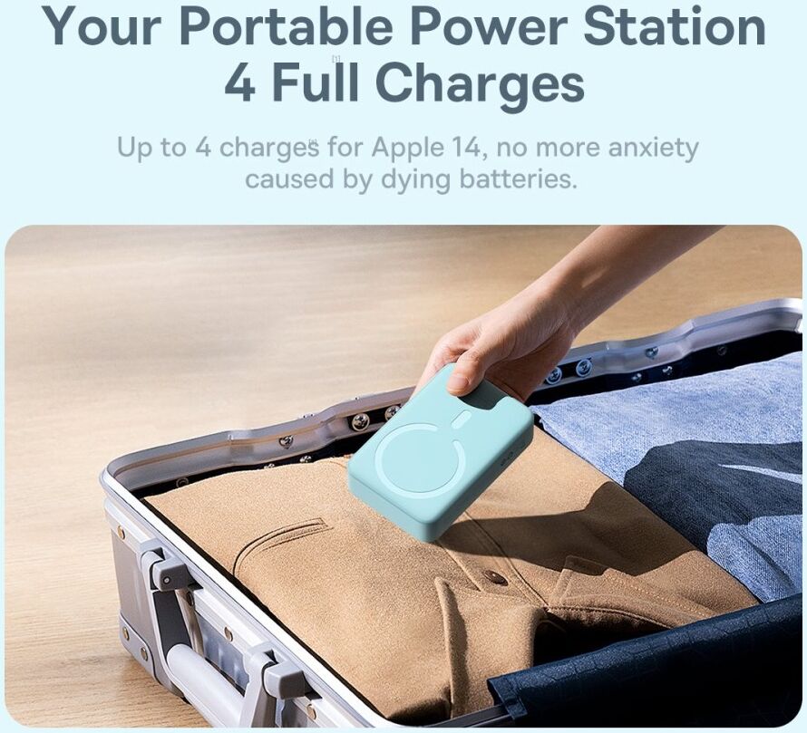 Baseus 20.000 mAh Powerbank Fast Charge met MagSafe Blauw 20W afbeelding 6