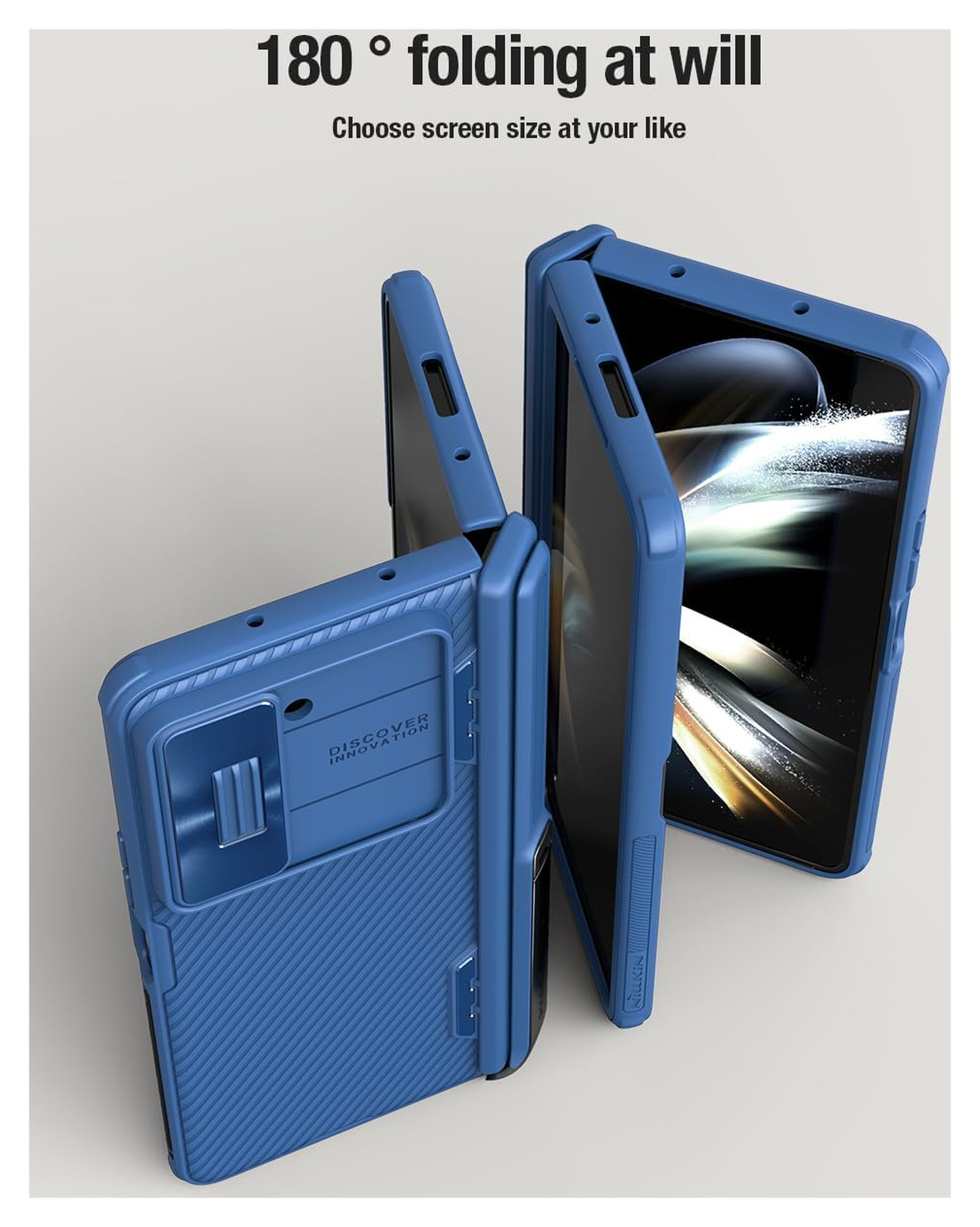 Nillkin CamShield Samsung Galaxy Z Fold 5 Hoesje Camera Slider Blauw afbeelding 4