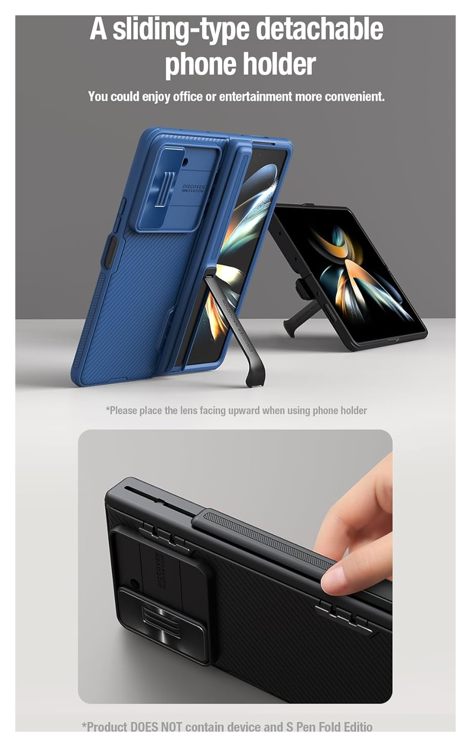 Nillkin CamShield Samsung Galaxy Z Fold 5 Hoesje Camera Slider Blauw afbeelding 6