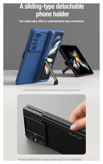 Nillkin CamShield Samsung Galaxy Z Fold 5 Hoesje Camera Slider Blauw afbeelding 6