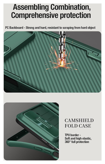 Nillkin CamShield Samsung Galaxy Z Fold 5 Hoesje Camera Slider Groen afbeelding 9