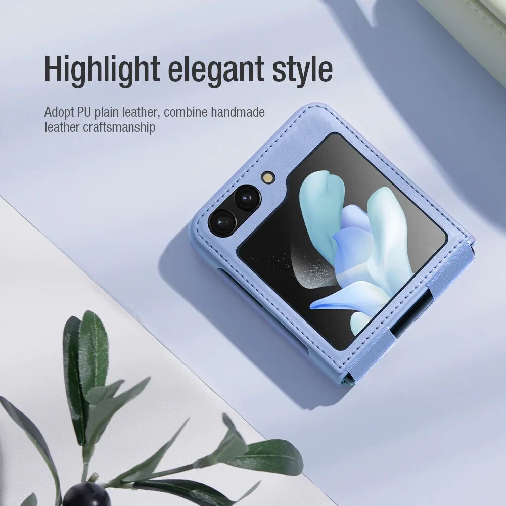 Nillkin Qin Samsung Galaxy Z Flip 5 Hoesje Back Cover Paars afbeelding 3