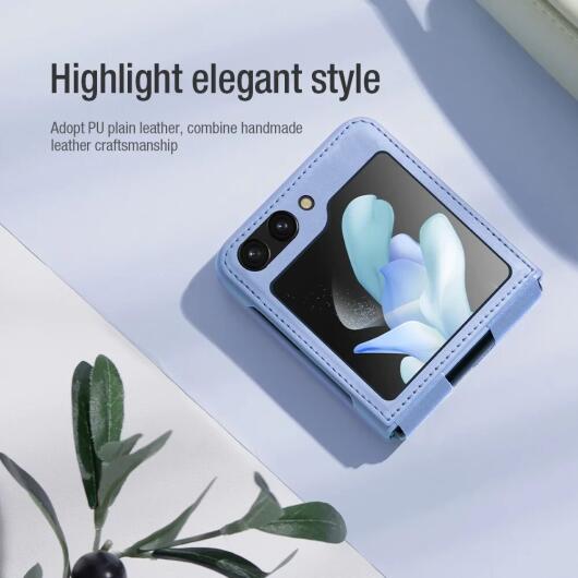 Nillkin Qin Samsung Galaxy Z Flip 5 Hoesje Back Cover Paars afbeelding 3