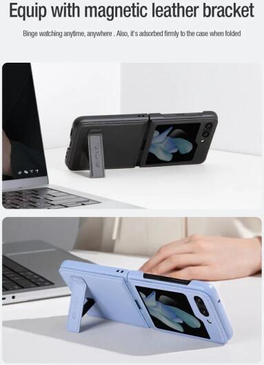 Nillkin Qin Samsung Galaxy Z Flip 5 Hoesje Back Cover Paars afbeelding 4