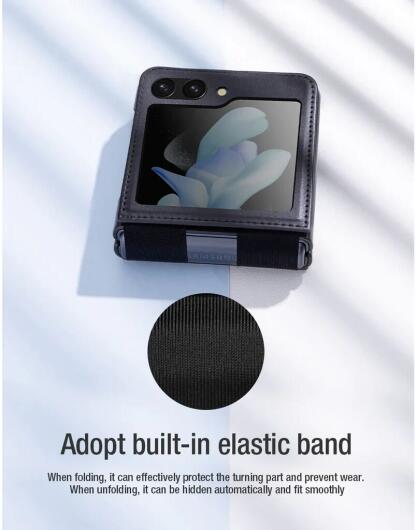 Nillkin Qin Samsung Galaxy Z Flip 5 Hoesje Back Cover Paars afbeelding 6