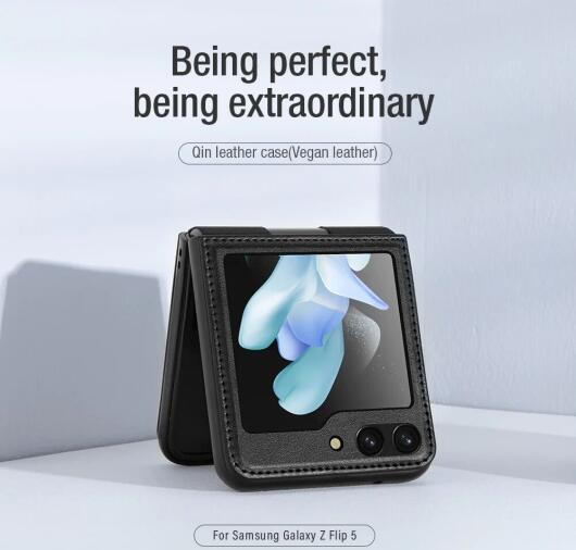 Nillkin Qin Samsung Galaxy Z Flip 5 Hoesje Back Cover Paars afbeelding 9