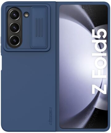 Nillkin CamShield Samsung Z Fold 5 Hoesje Silicone Camera Slider Blauw Hoesjes