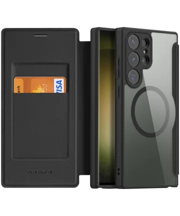 Dux Ducis Skin X Pro Samsung S23 Ultra Hoesje MagSafe Book Case Zwart Hoesjes