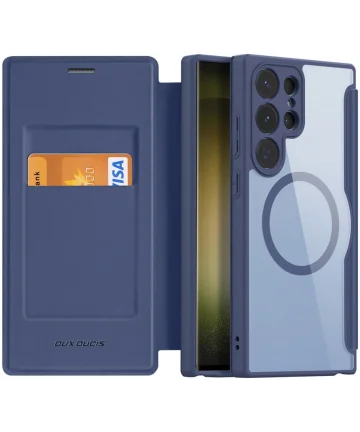 Dux Ducis Skin X Pro Samsung S23 Ultra Hoesje MagSafe Book Case Blauw Hoesjes
