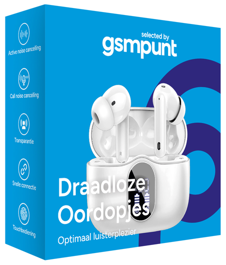 SBG Draadloze Oordopjes Noise Cancelling Bluetooth met Display Wit afbeelding 13