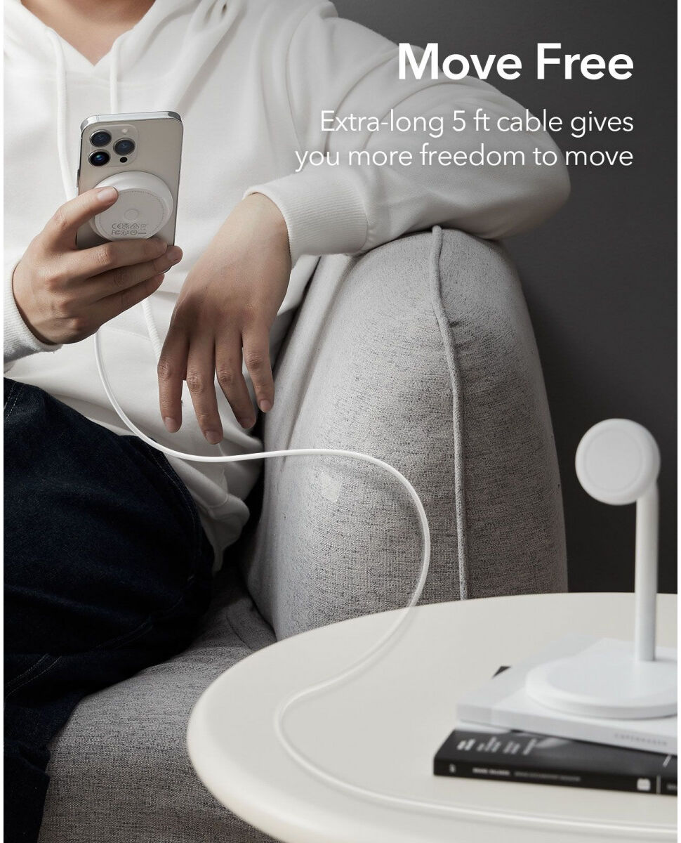 ESR HaloLock Shift MagSafe Telefoon Bureau Houder met Opladen 15W Wit afbeelding 7