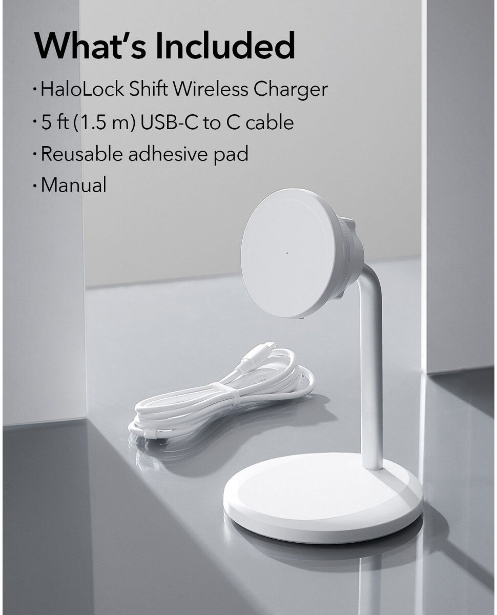 ESR HaloLock Shift MagSafe Telefoon Bureau Houder met Opladen 15W Wit afbeelding 9
