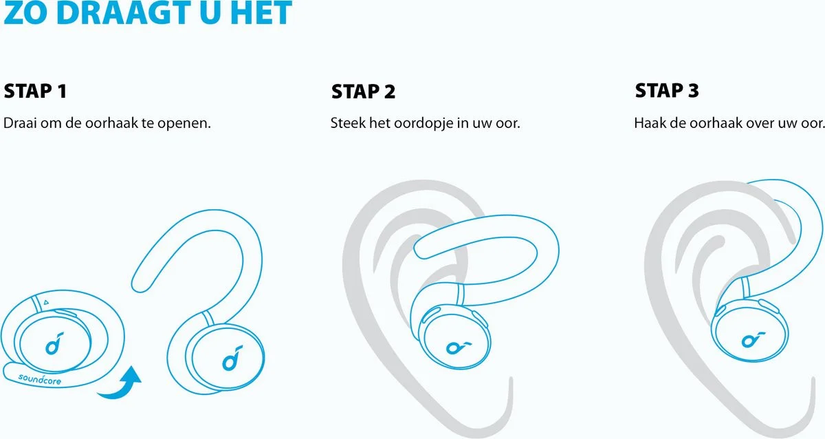 Anker SoundCore Sport X10 Draadloze Oordopjes met Sport Oortjes Zwart afbeelding 11