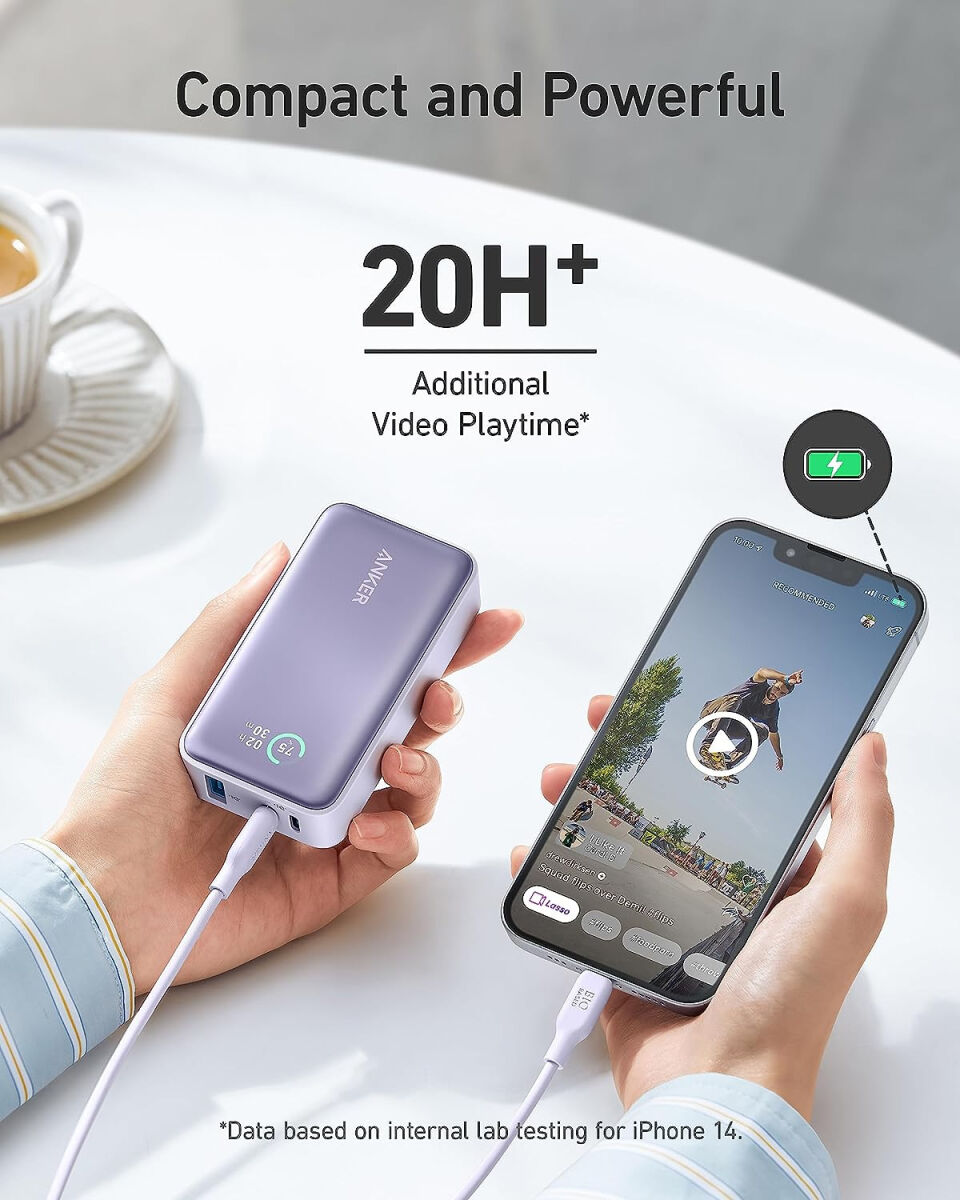 Anker 533 PowerCore (30W) Compacte PD Powerbank 10.000 mAh Zwart afbeelding 4