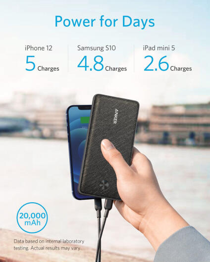 Anker PowerCore III Sense (20W) Fast Charge Powerbank 20.000 mAh Zwart afbeelding 3