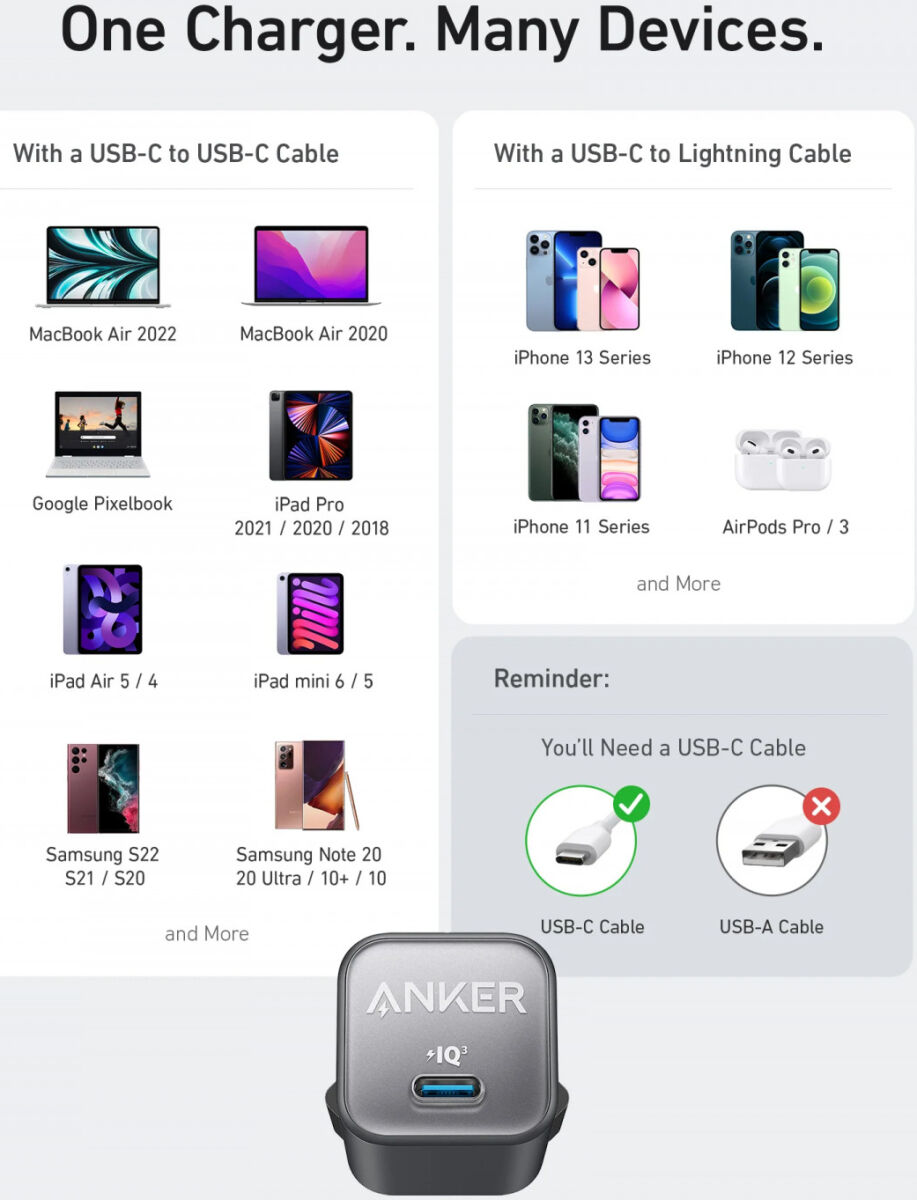 Anker 511 Nano 3 (30W) Fast Charge USB-C Adapter Wit afbeelding 5