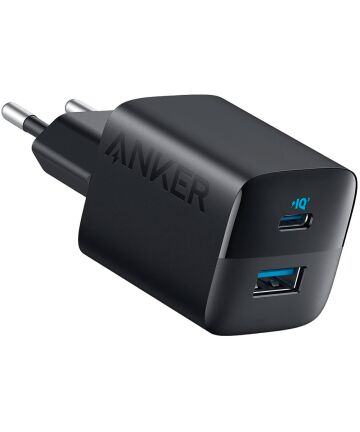 Anker 323 (33W) Fast Charger 2-Poorts USB-A en USB-C Adapter Zwart Opladers