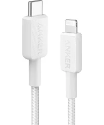 Anker 322 Gevlochten MFi USB-C naar Apple Lightning Kabel 0.9M Wit