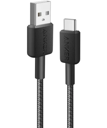 Anker 322 Gevlochten USB-A naar USB-C Kabel 0.9M Zwart Kabels