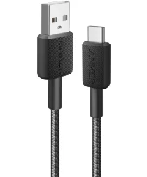 Anker 322 Gevlochten USB-A naar USB-C Kabel 1.8M Zwart
