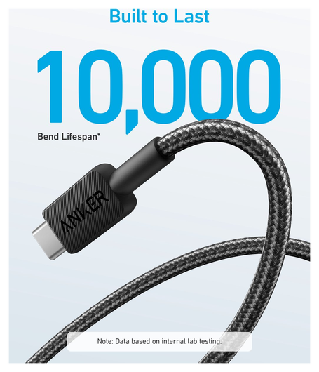 Anker 322 Gevlochten USB-A naar USB-C Kabel 1.8M Zwart afbeelding 5