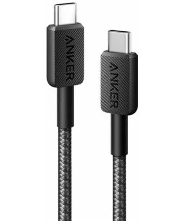Anker 322 (60W) Gevlochten USB-C naar USB-C Kabel 0.9M Zwart Kabels