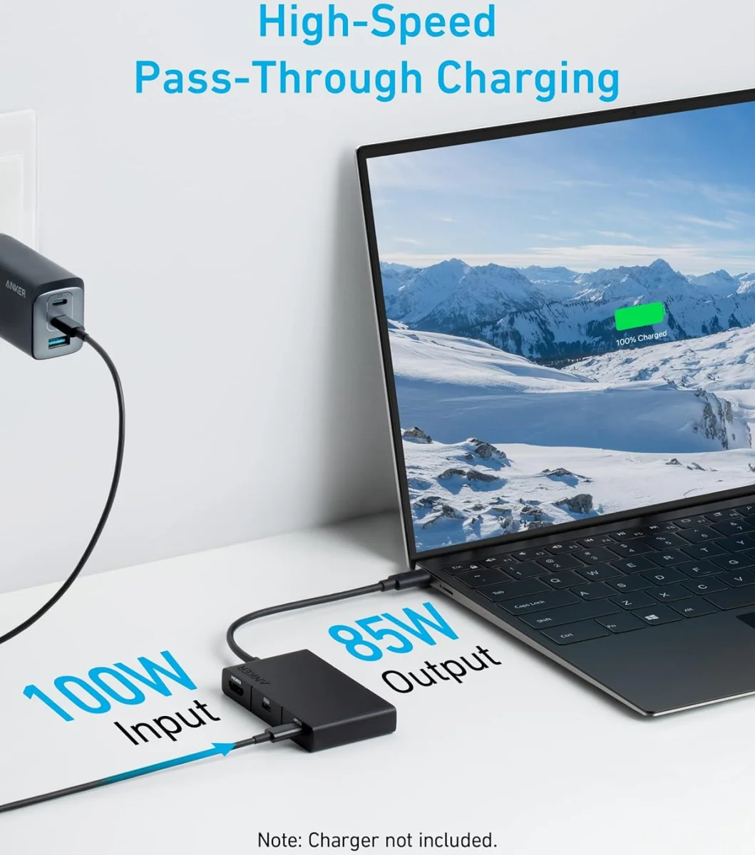 Anker 332 5-in-1 USB-C Hub HDMI 1.4 / 2x USB-C 100W / 2x USB-A  5Gbps afbeelding 6