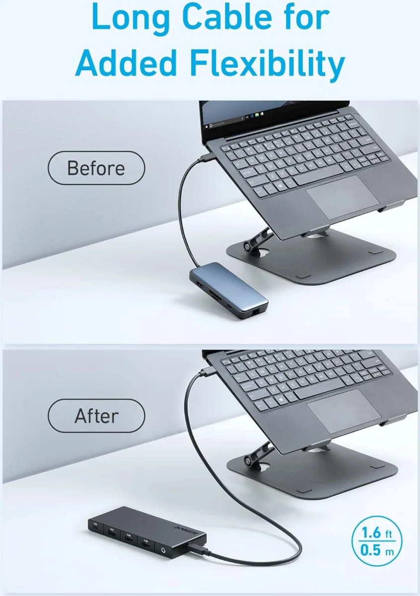 Anker 364 USB-C 10-in-1 Hub USB-A/USB-C/HDMI/Ehternet/SD-Kaart afbeelding 6