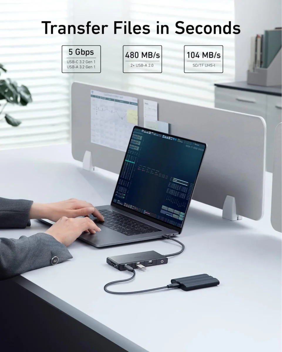 Anker 552 USB-C Hub 9-in-1 HDMI/ (Micro)SD / USB-A / USB-C / Ethernet afbeelding 4