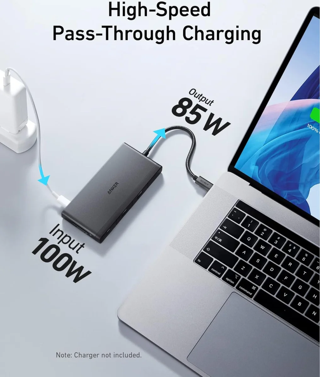 Anker 552 USB-C Hub 9-in-1 HDMI/ (Micro)SD / USB-A / USB-C / Ethernet afbeelding 5