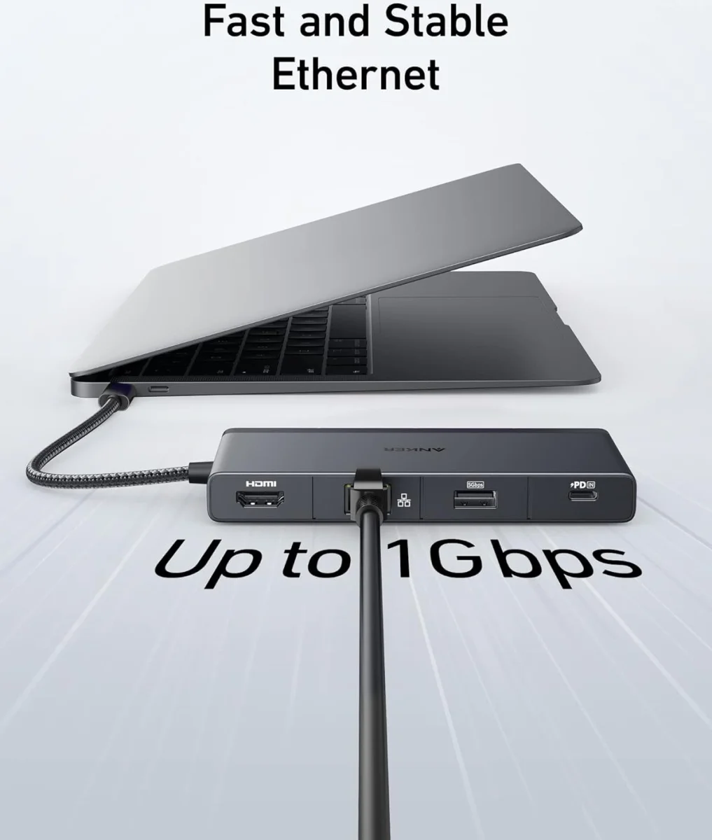 Anker 552 USB-C Hub 9-in-1 HDMI/ (Micro)SD / USB-A / USB-C / Ethernet afbeelding 6