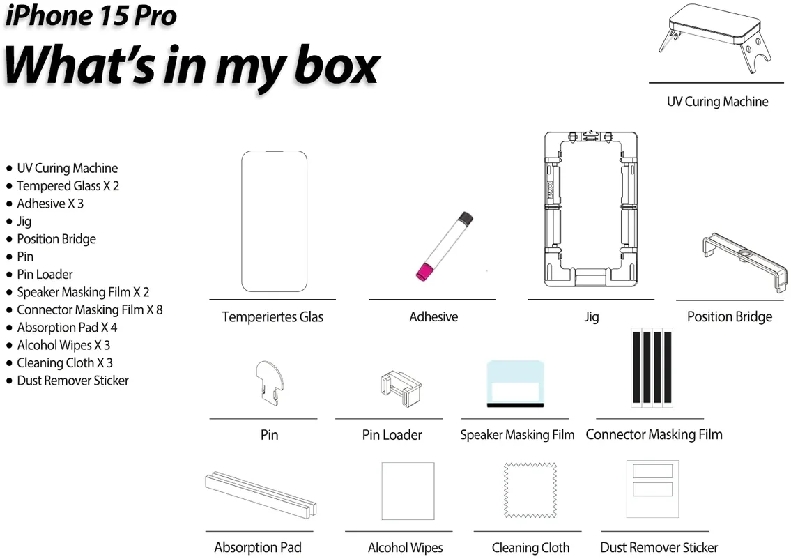 Whitestone Dome Glass Apple iPhone 15 Pro Screen Protector (2-Pack) afbeelding 6