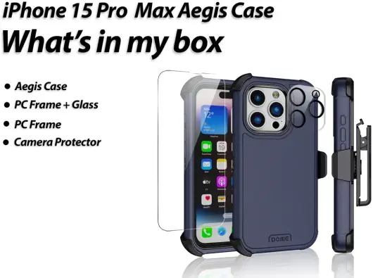 Whitestone Aegis iPhone 15 Pro Max Hoesje Full Protect Cover Zwart afbeelding 10