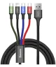 Baseus USB 4-in-1 Kabel met Micro-USB /2x USB-C / Lightning 1.2M Zwart