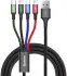 Baseus USB 4-in-1 Kabel Micro-USB / USB-C / 2x Lightning 1.2M Zwart afbeelding 1