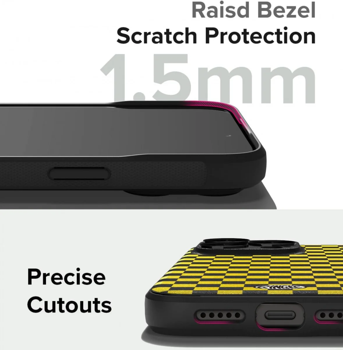 Ringke Onyx Design iPhone 15 Pro Hoesje Flexibel TPU Checkerboard afbeelding 10