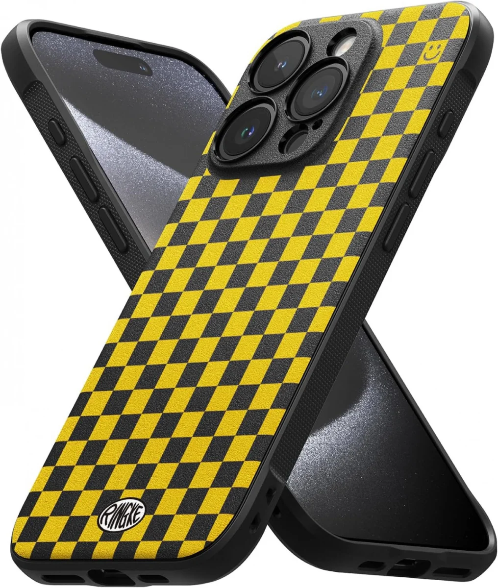 Ringke Onyx Design iPhone 15 Pro Hoesje Flexibel TPU Checkerboard afbeelding 12