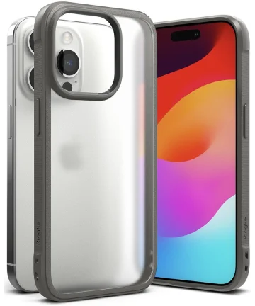 Ringke Fusion Bold Apple iPhone 15 Pro Hoesje Back Cover Matte Grijs Hoesjes
